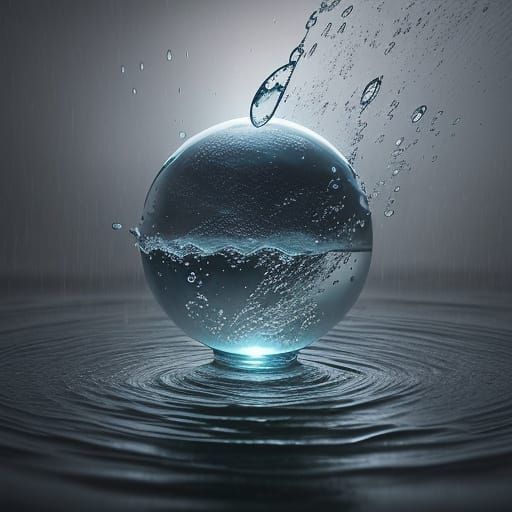 Hyper-Realistic Rain Drop in Dark Fantasy Style