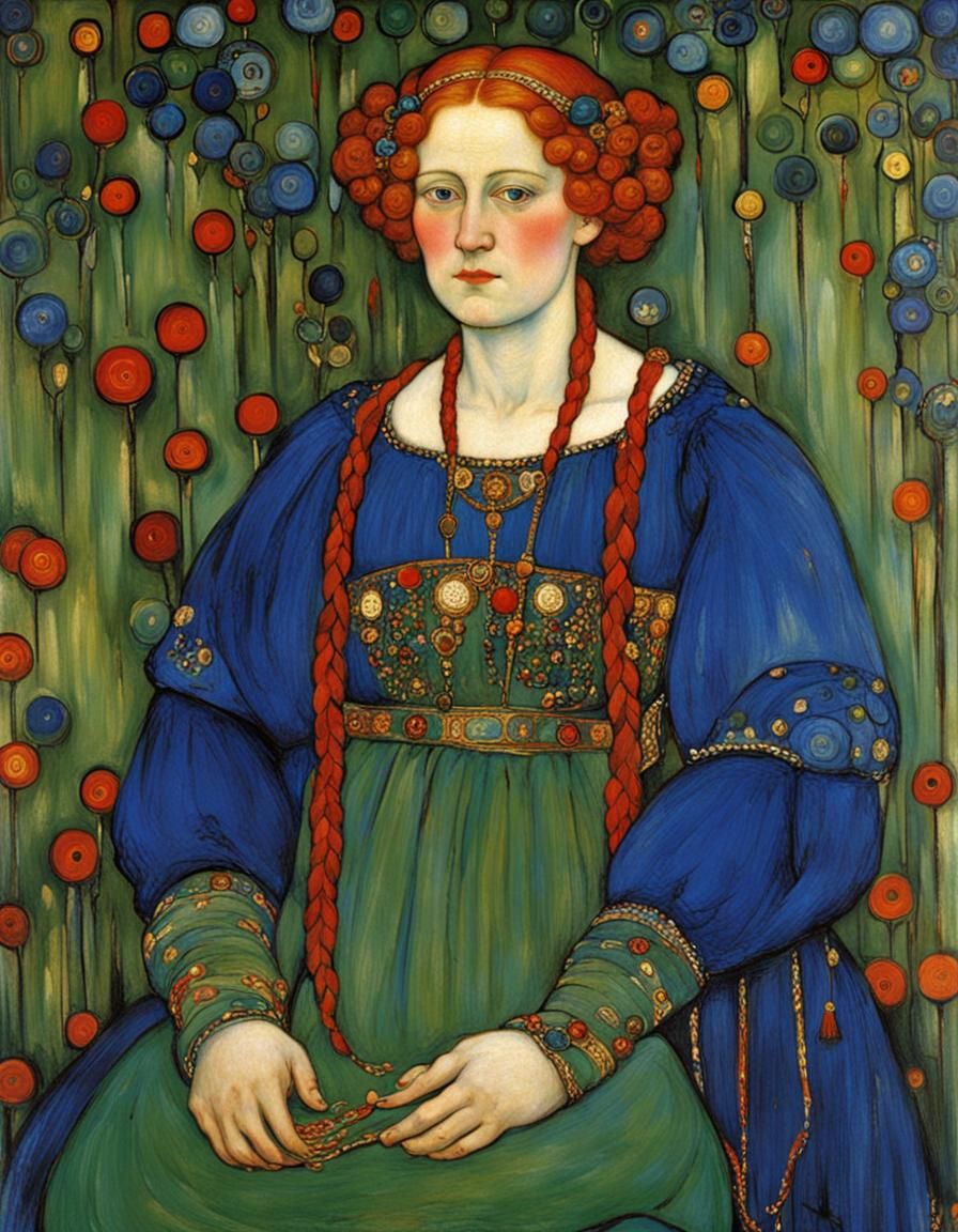 Gilded Grecian Goddess in Medieval Attire