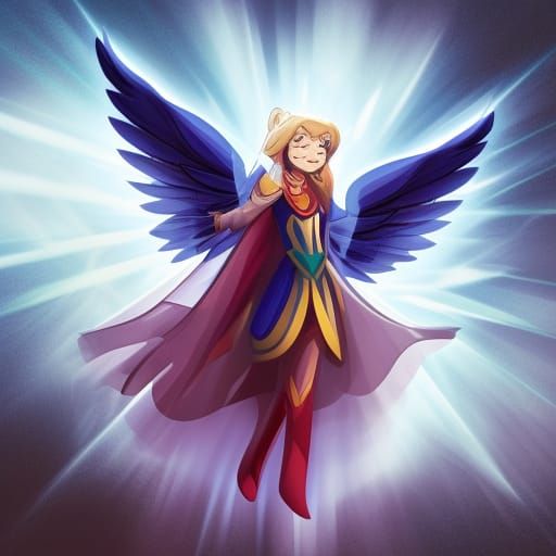 Radiant Hero Soars Through the Skies