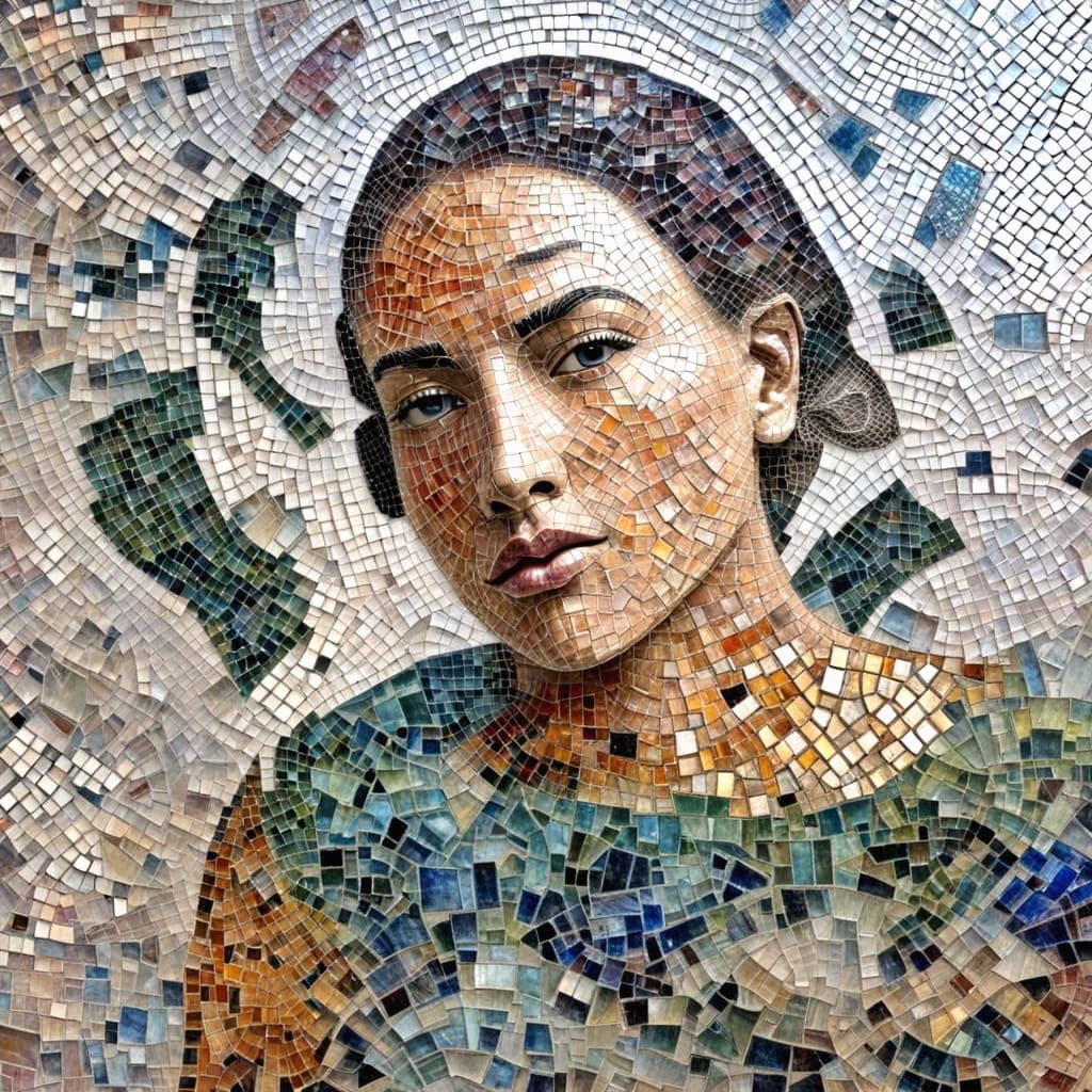 Abstract Mosaic in Style of Ellsworth Kelly