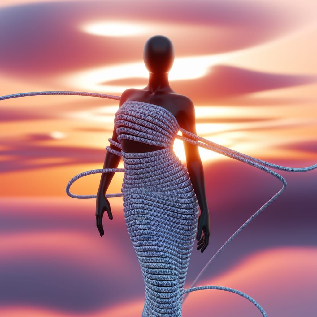 Ethereal Figure in Golden Light