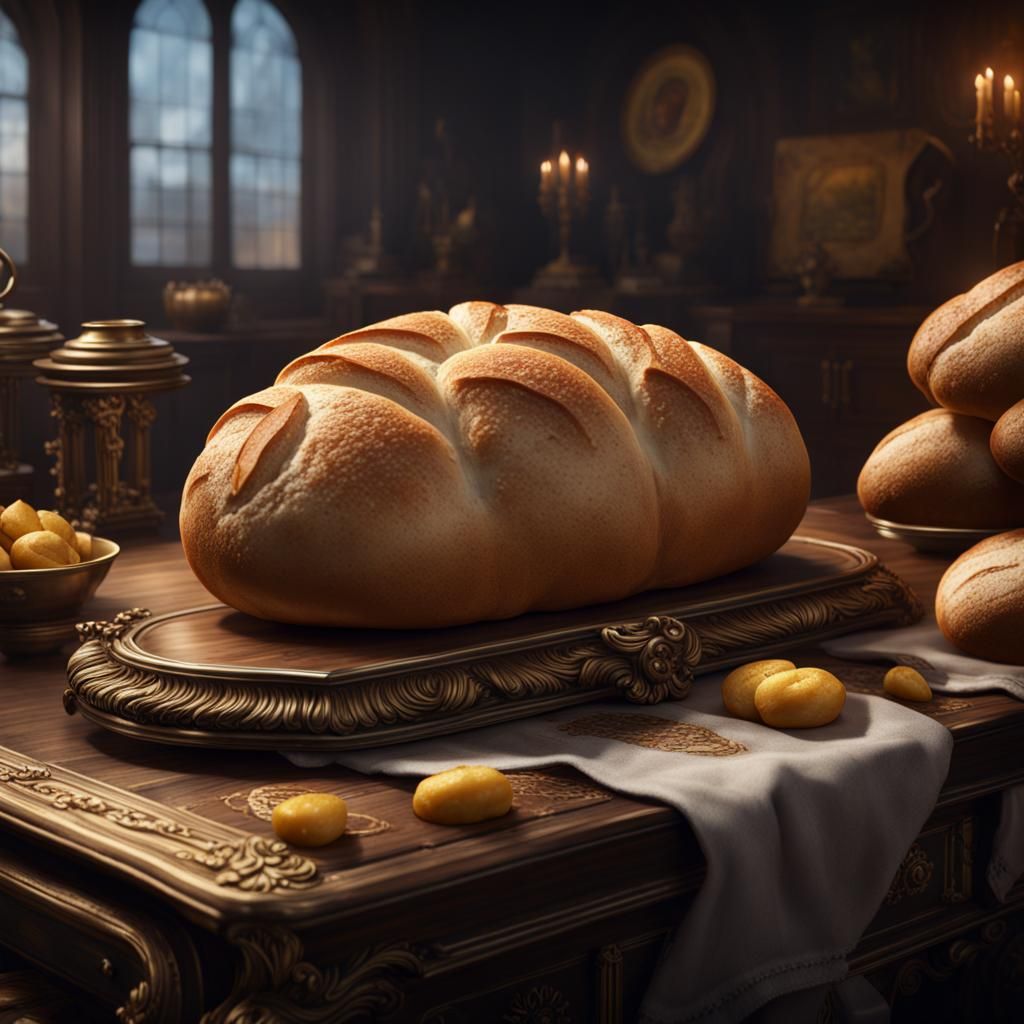 A Luxurious Gentleman Piece of Bread in Vivid Fantasy Colors