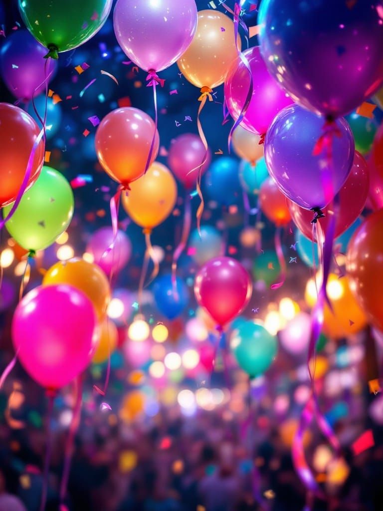 Vibrant Party Scene in 3D Anime Art Style