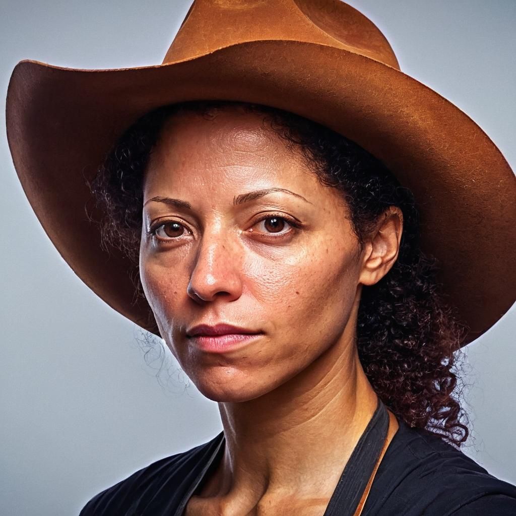 Vibrant Cowboy Portrait in Oil Painting Style