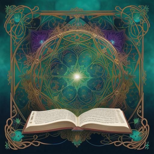 Art Nouveau Fractal Tunnel with Calligraphy Frame