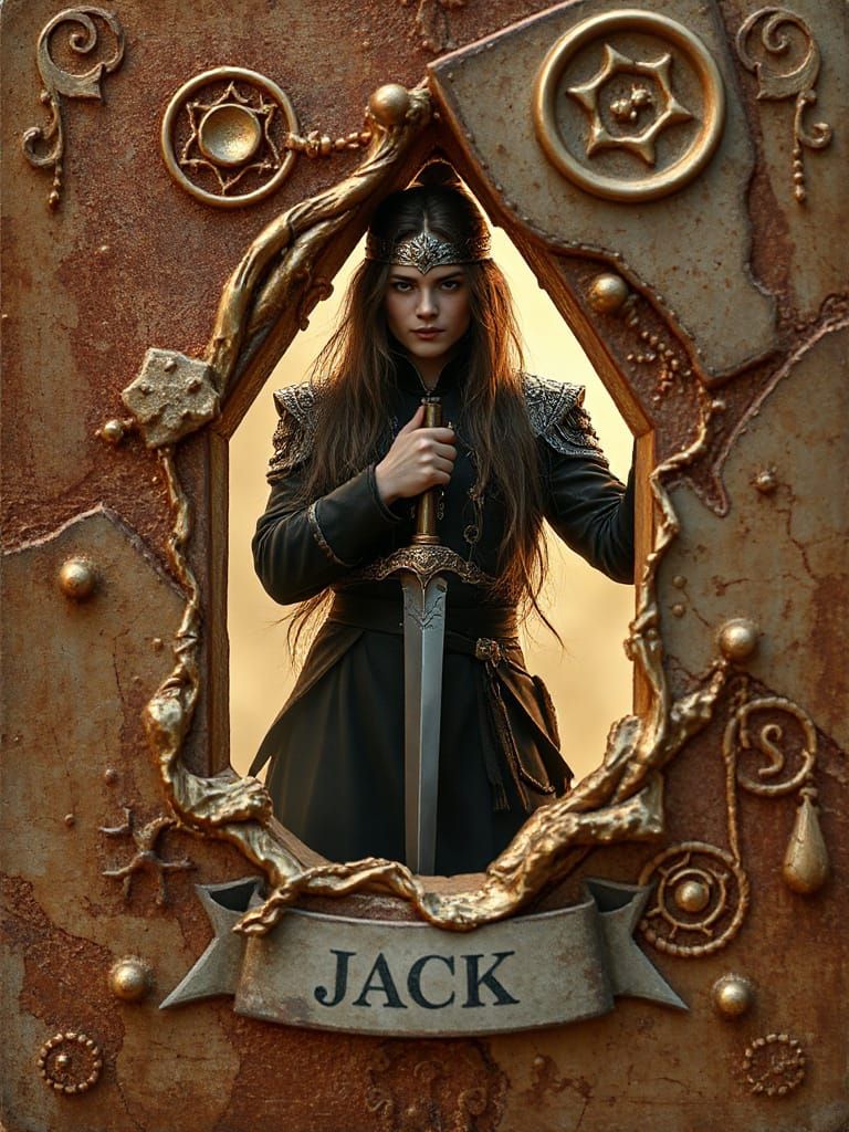 Jack of Spades as Heroic Adventurer in Realistic Fantasy Sty...