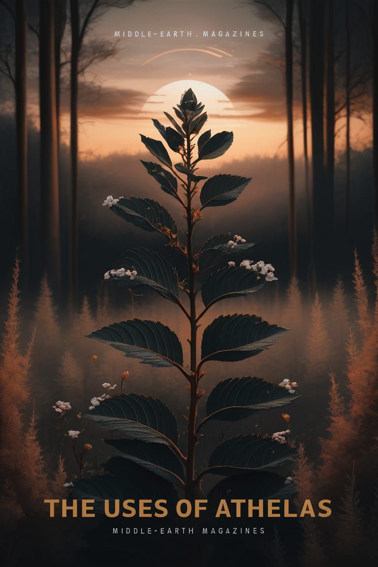 Hyperrealistic Golden Forest with Athelas Plant
