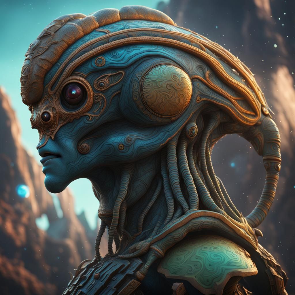 What exotic aliens look like, face profile