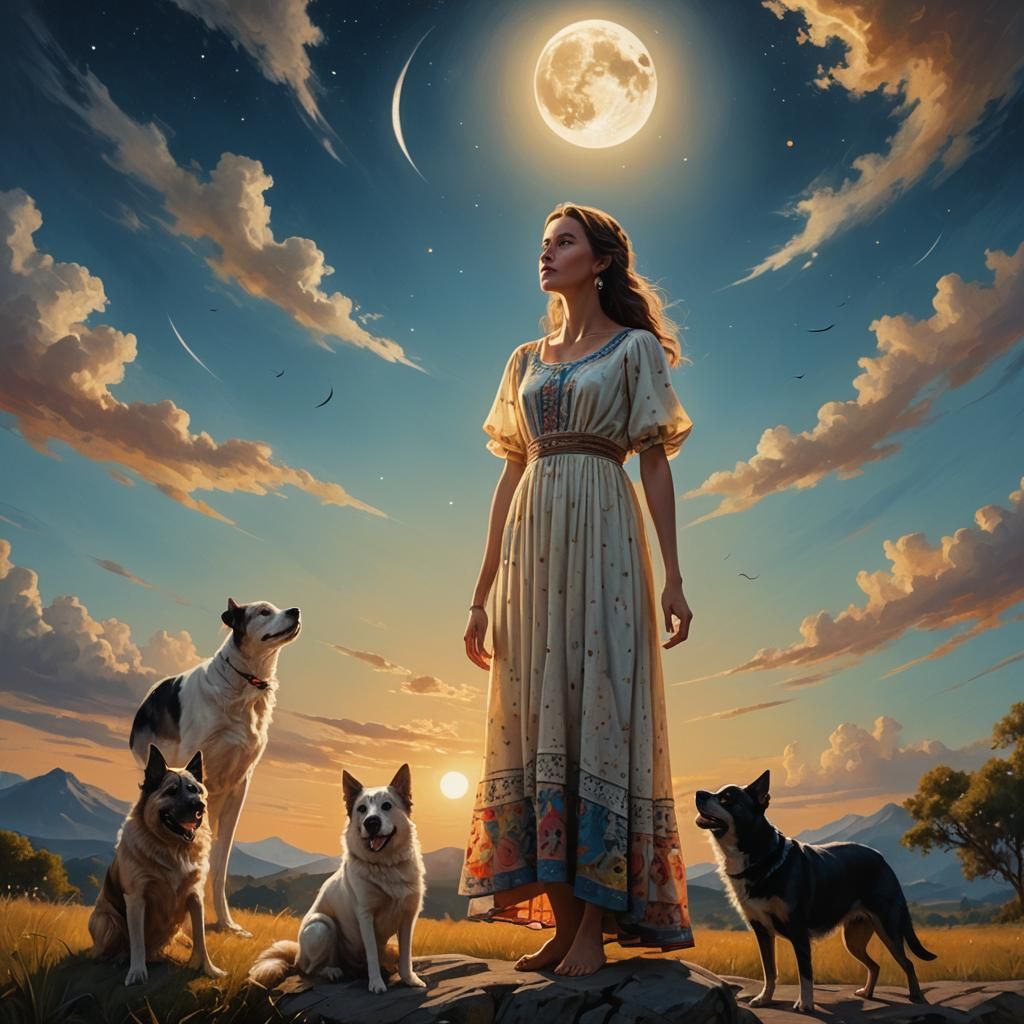 Ethereal Summer Goddess Under Celestial Harmony