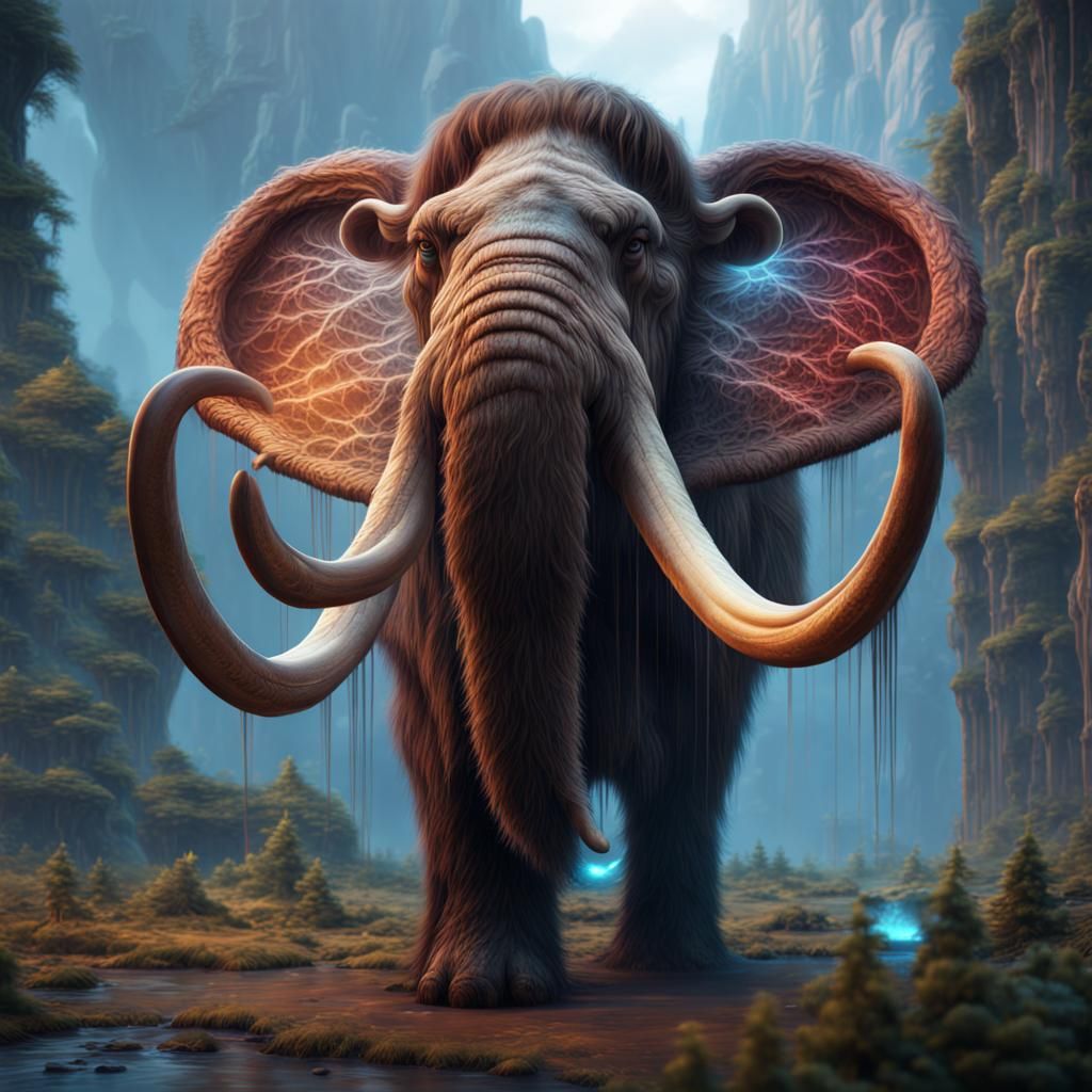 Mammoth in a Fantastical Holographic Realm