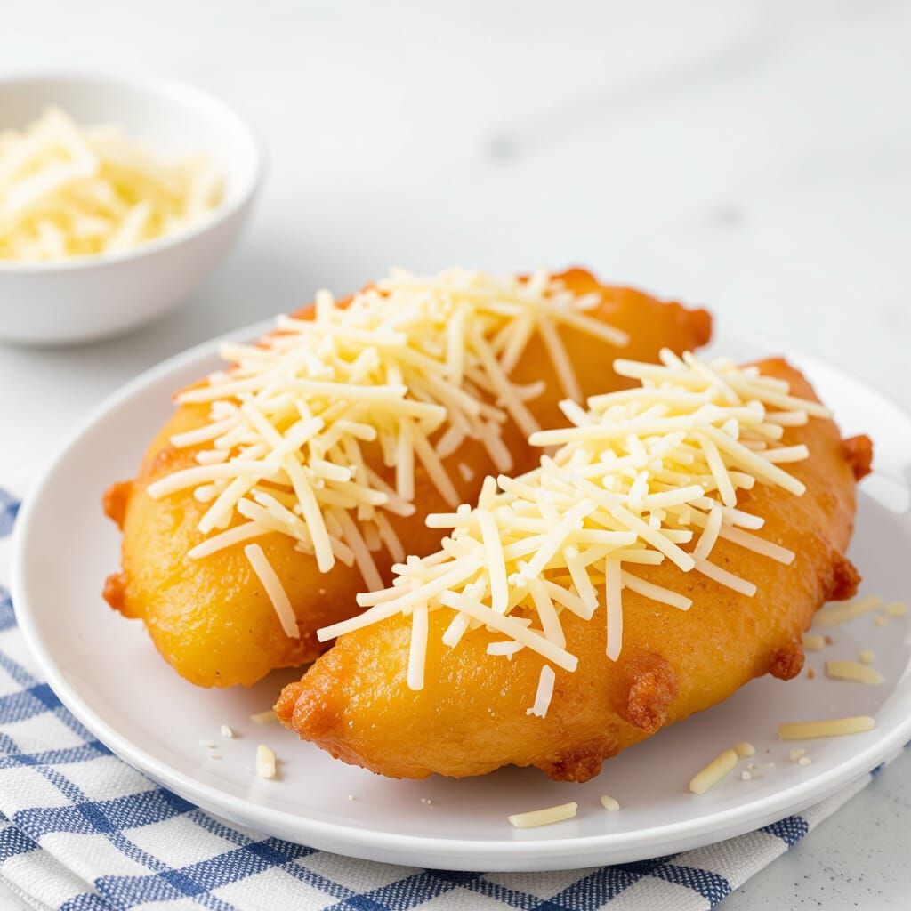 Banana Fritter Topped with Shredded Cheese