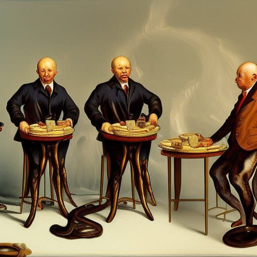 Surreal Sci-Fi Comic Art Depicts Snake Coffee Shop in Space