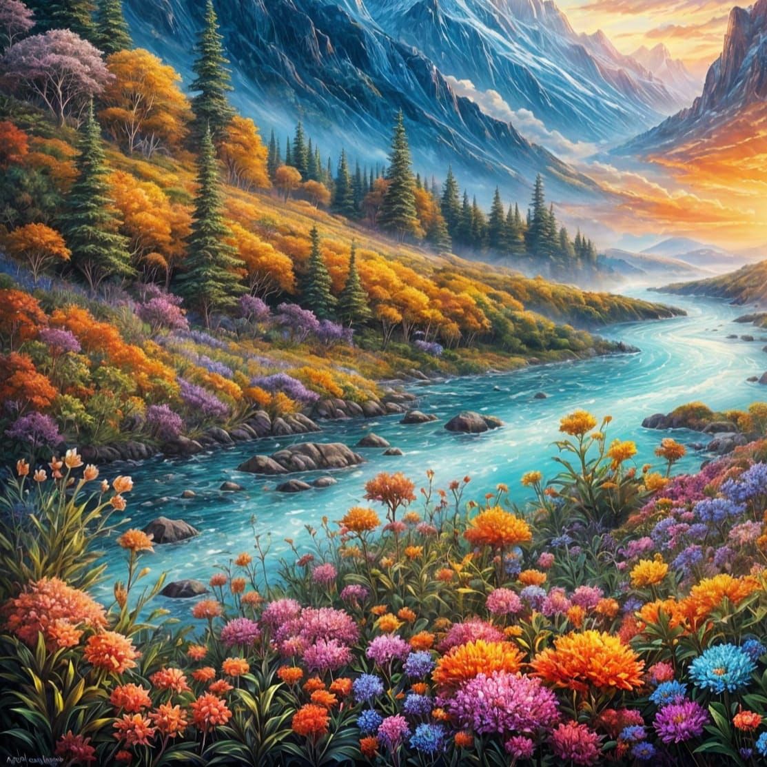 The Flowers by the River