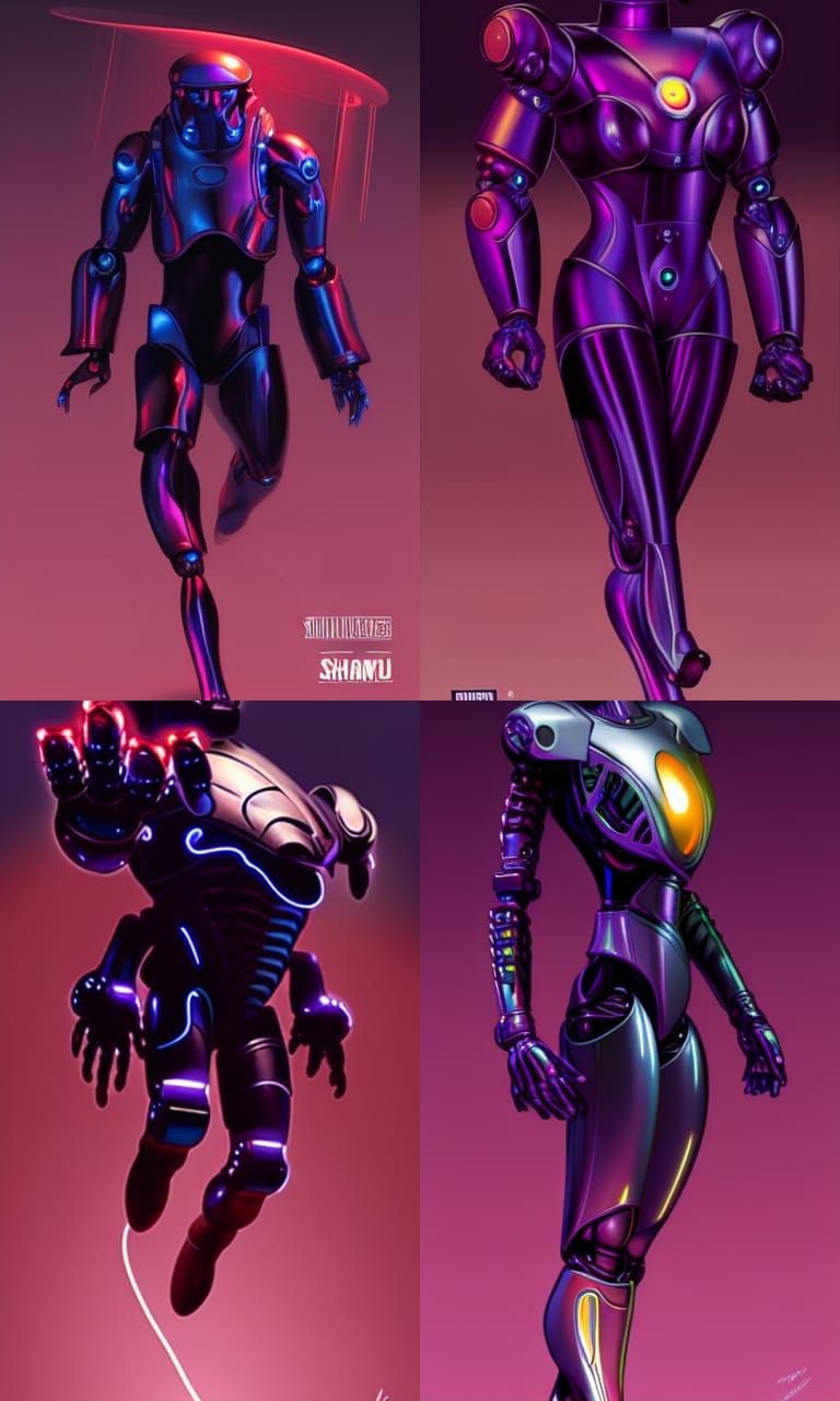 Friendly Humanoid Robot in a Shinig Aesthetic