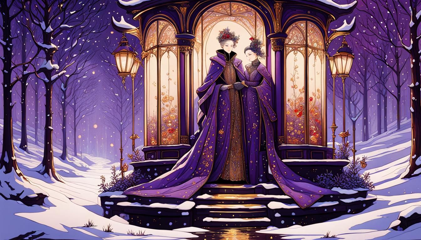 Whimsical Art Nouveau Wonderland Inside a Majestic Shoe