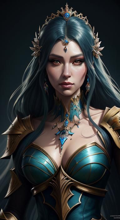 Ethereal Fantasy Princess Portrait in Hyperdetailed Art