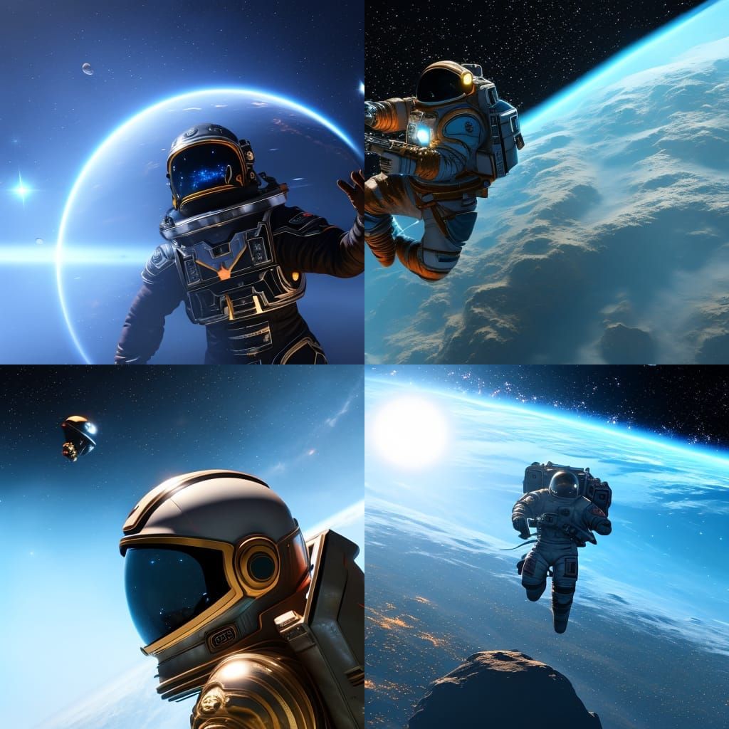 Astronaut in Cosmic Embrace