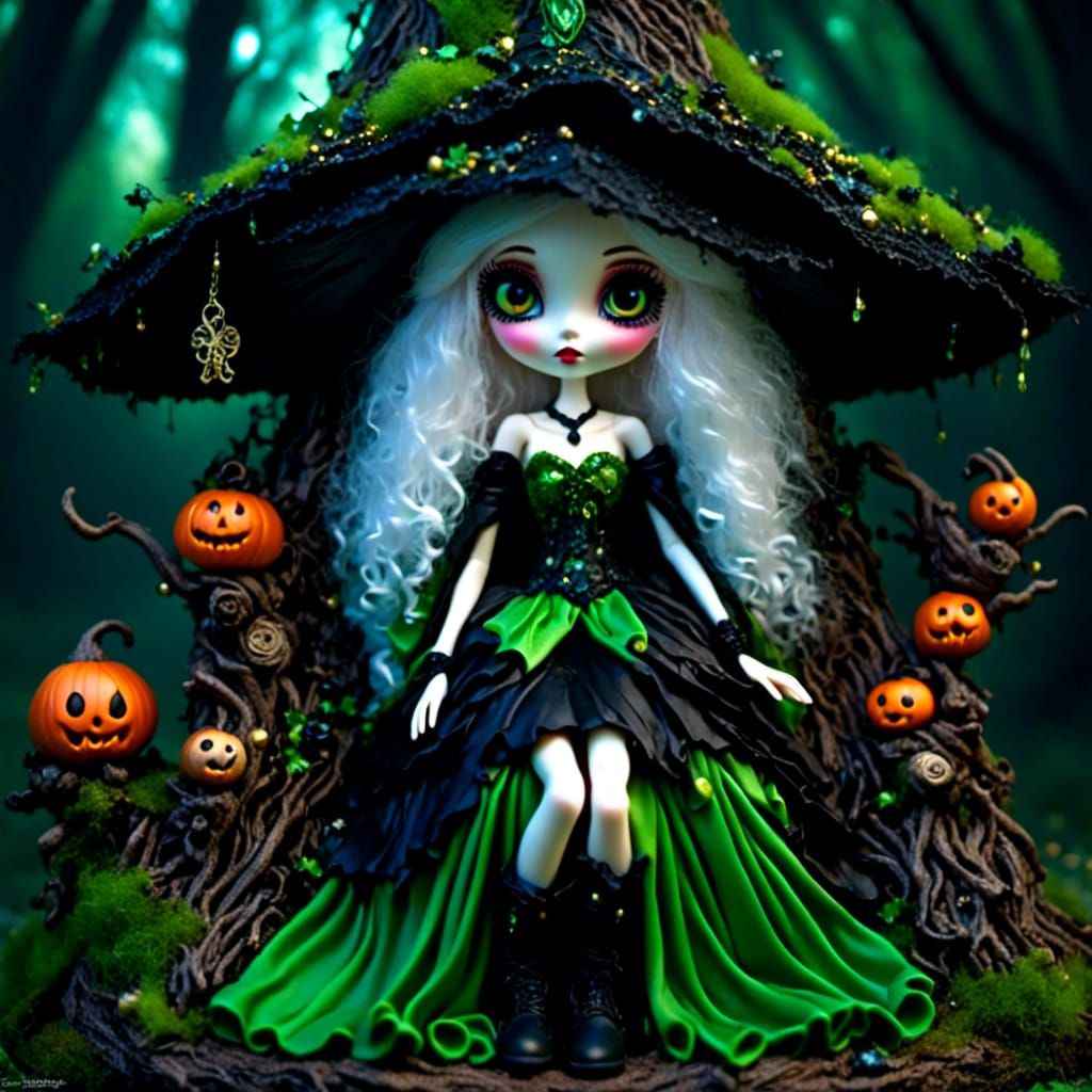 Enchanted Pixie Witch in Whimsical Fairy Art