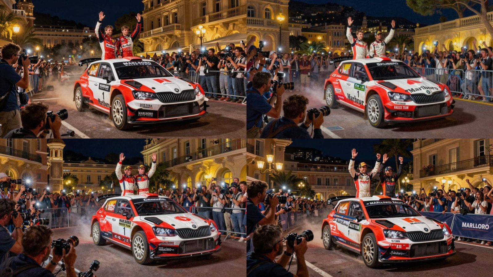 Monte Carlo Rally Night Podium Celebration with Skoda Fabia