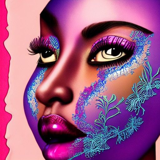 Whimsical Fantasy Collage with Intricate Details