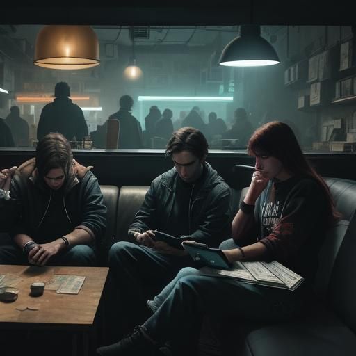 Unhappy Youth Struggle with Modern Life in Neon-Lit Despair