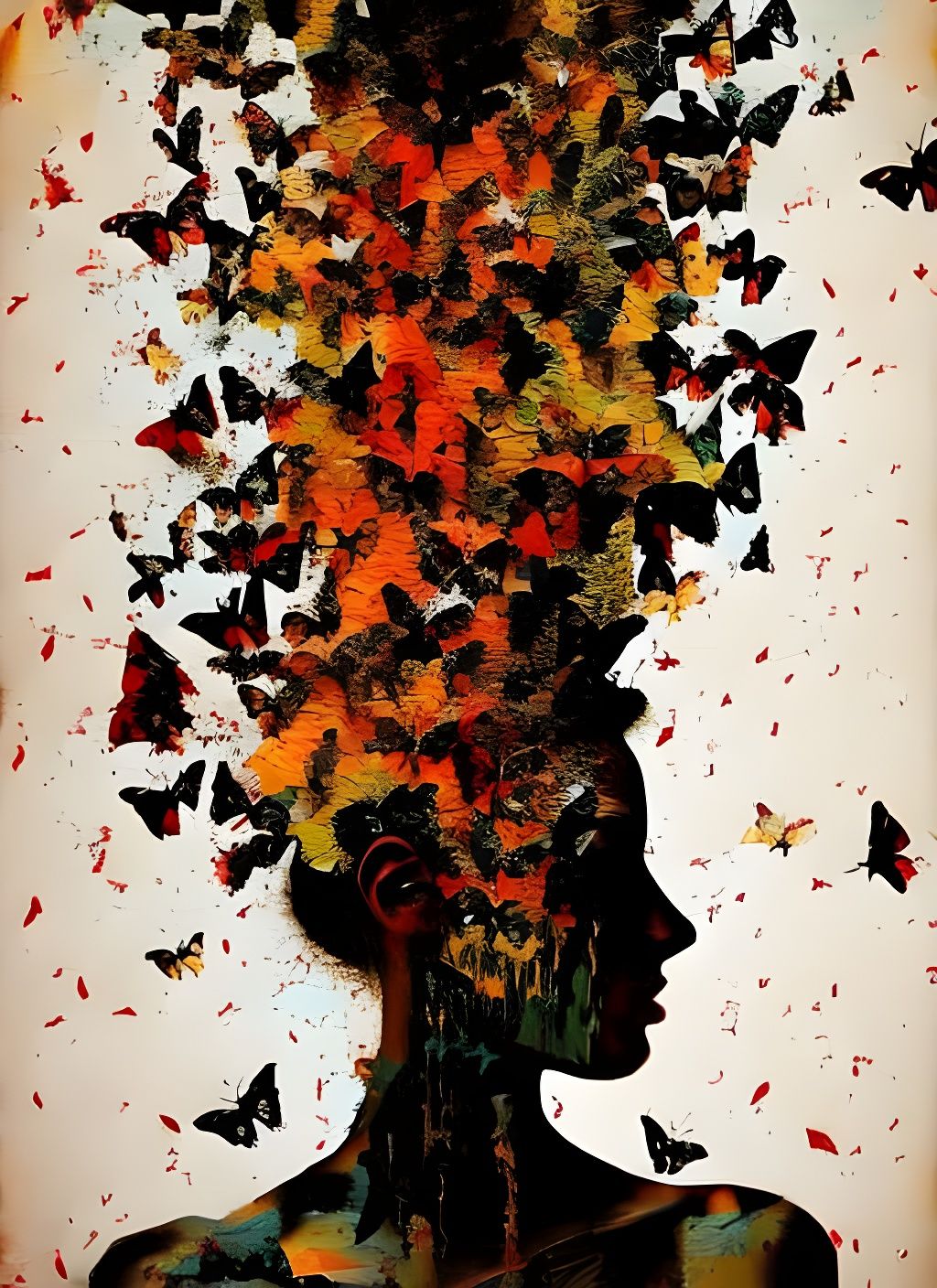 Surreal Portrait of a Woman in a Blaze of Color