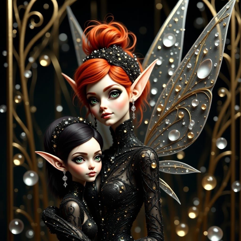 Ethereal Pixie Women in Opulent Haute Couture