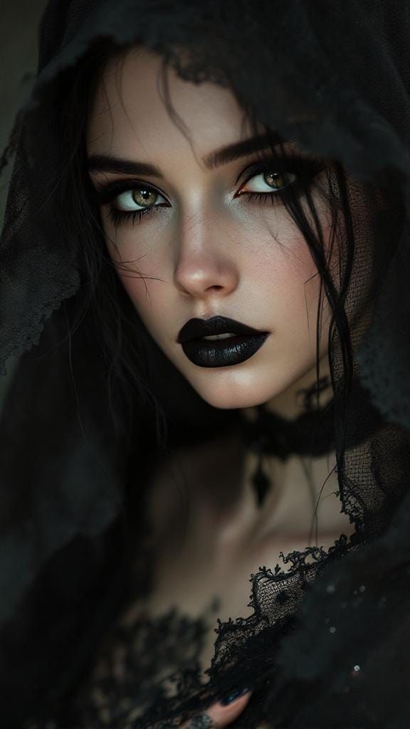 Gothic Woman Portrait in Photorealistic Style