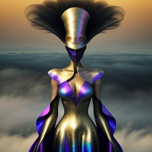 Mysterious Figure Vanishes into Ethereal Fog in Vibrant Surr...