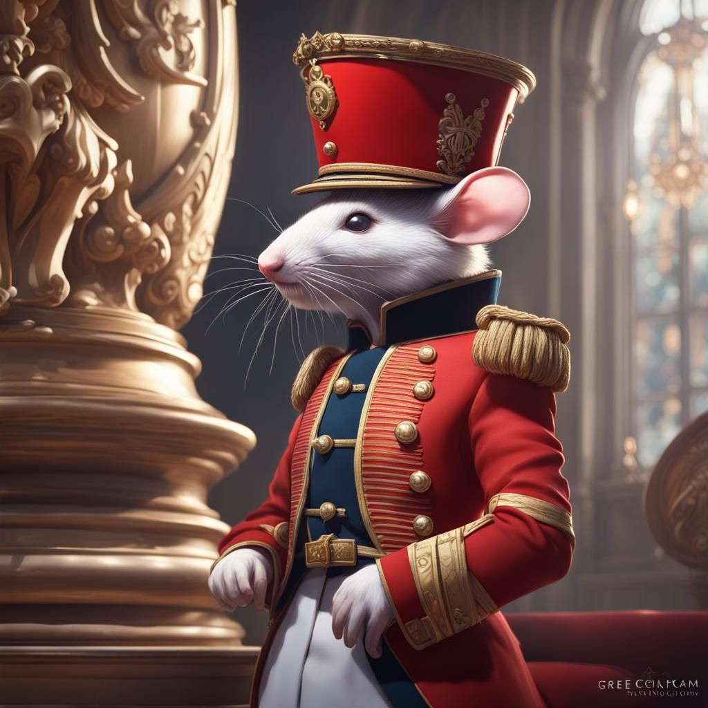 Regal Mouse in Queen's Guard Uniform, Inspired by Classic Ar...