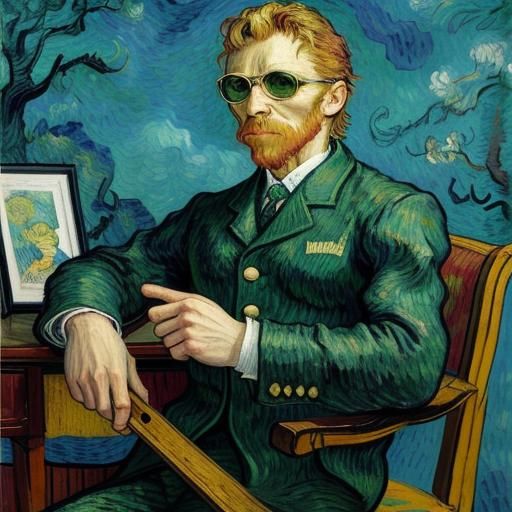 Dragon Emoji Portrait in Van Gogh Style
