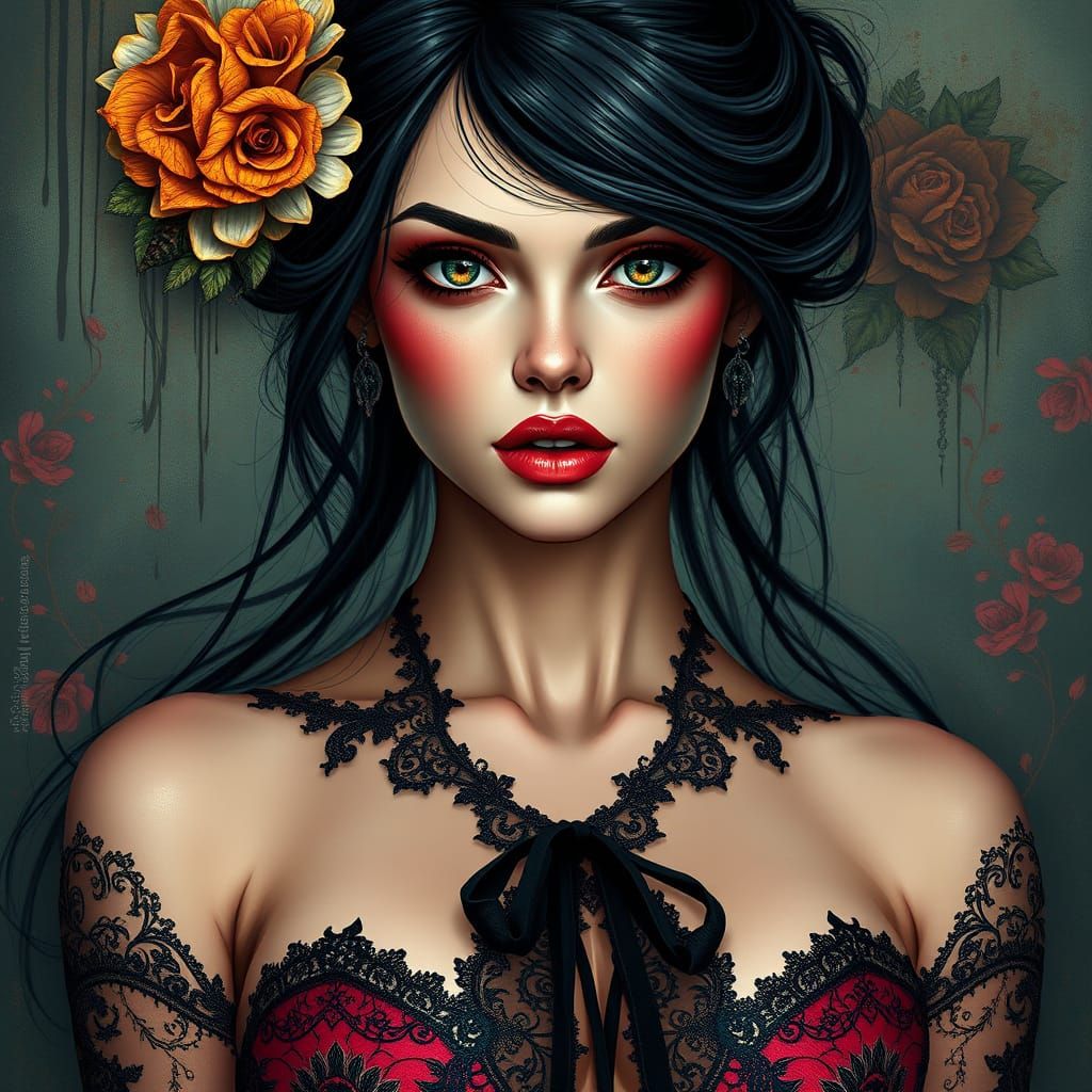 Ethereal Goddess in Lace and Filigree