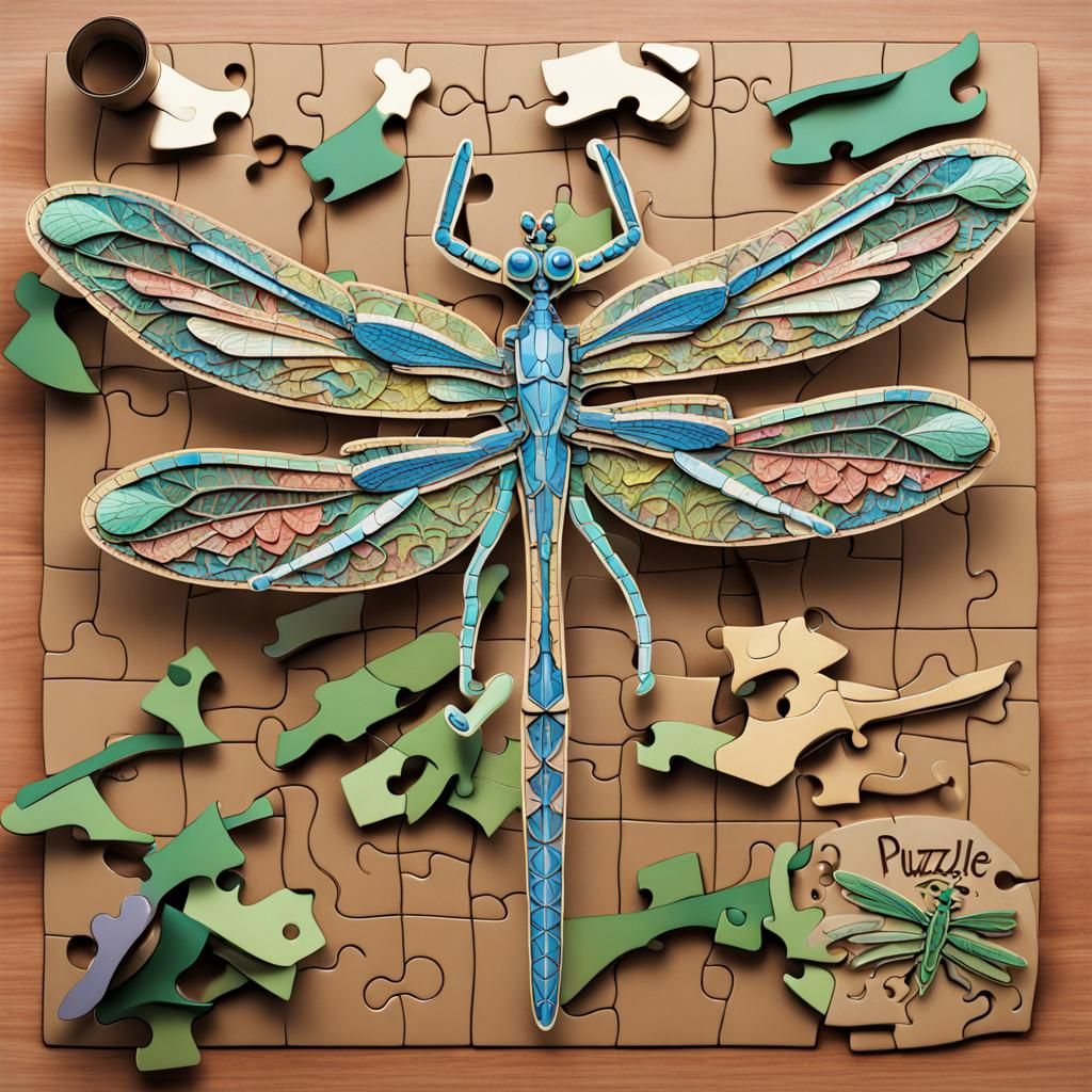 Wooden Dragonfly Puzzle