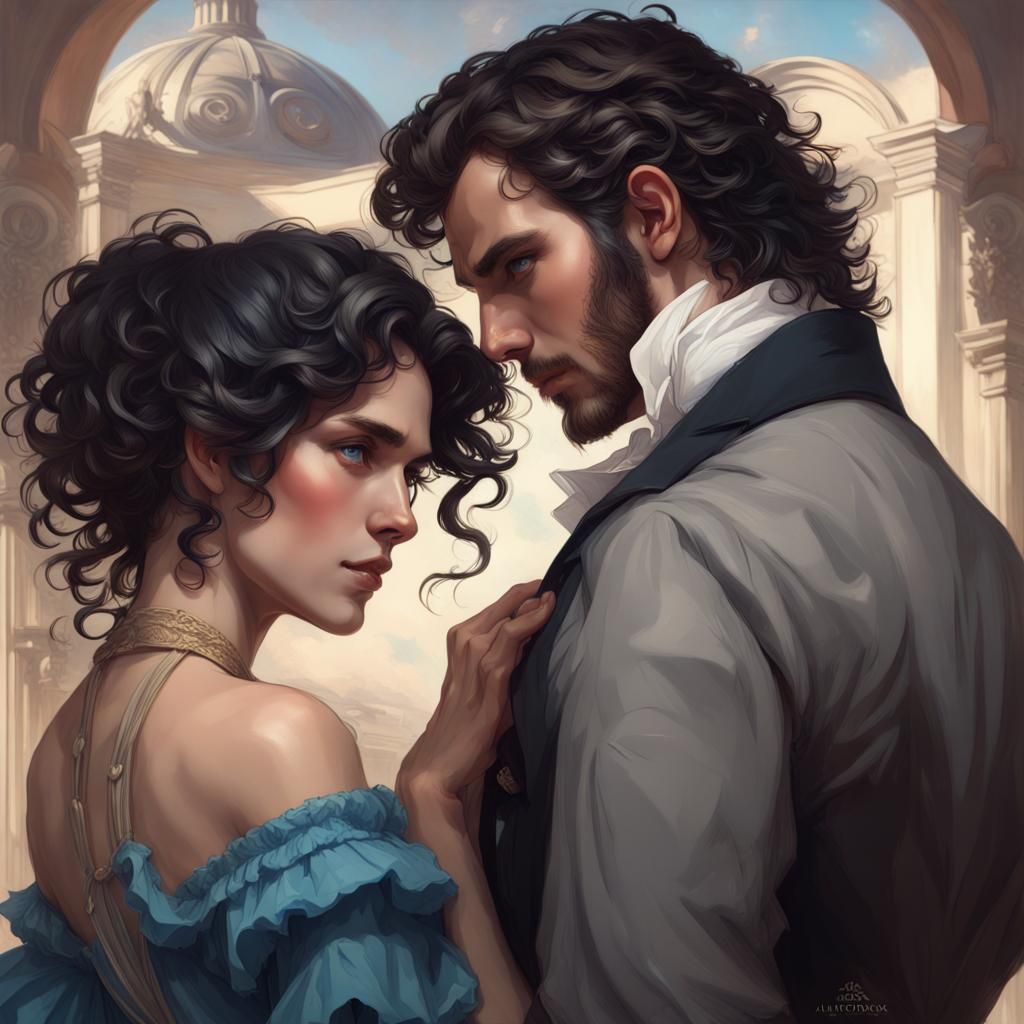 Regency Era Gentlemen and Fair Maidens Unite in Elegant Port...