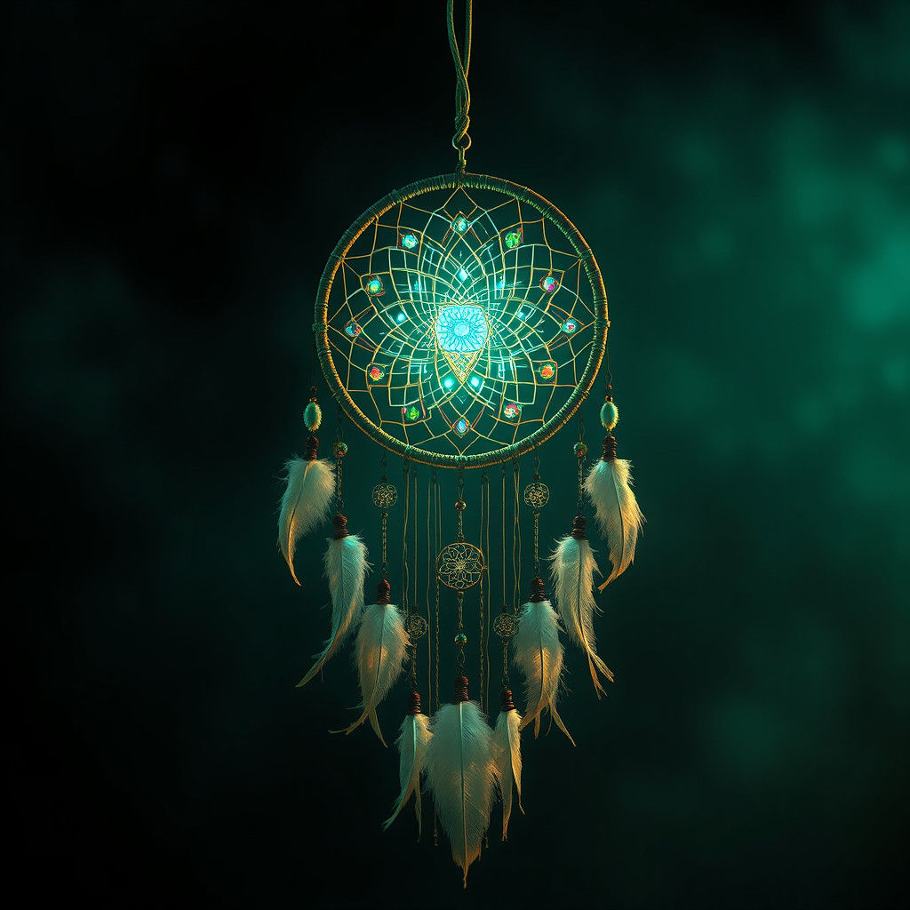 Ethereal Dreamcatcher Portal in Iridescent Hues
