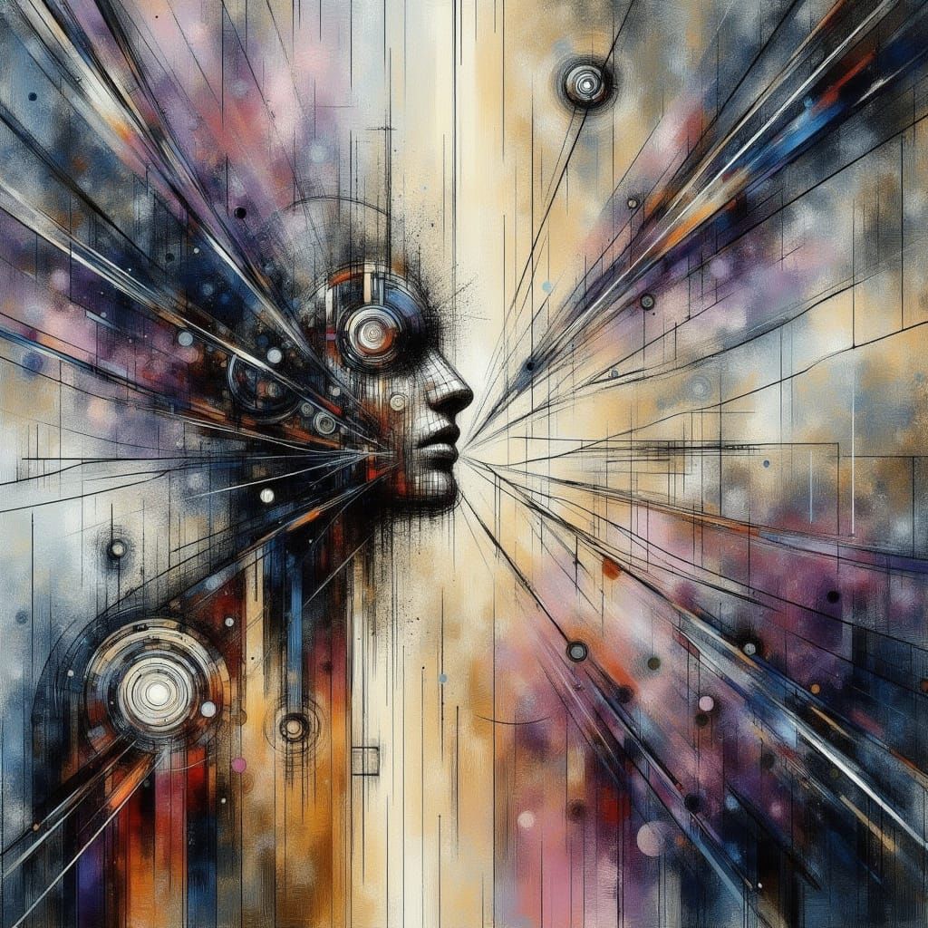 Abstract Expressionist Painting of Invisible Pain and Healin...