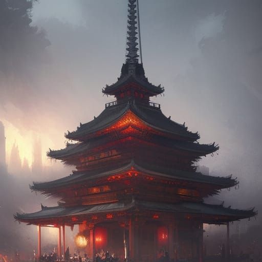 Dark Fantasy Masterpiece: Temple of Ancient Ruins