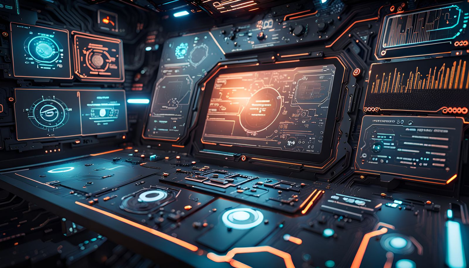 Epic Sci-Fi HUD Interface in Hyper-Realistic Detail