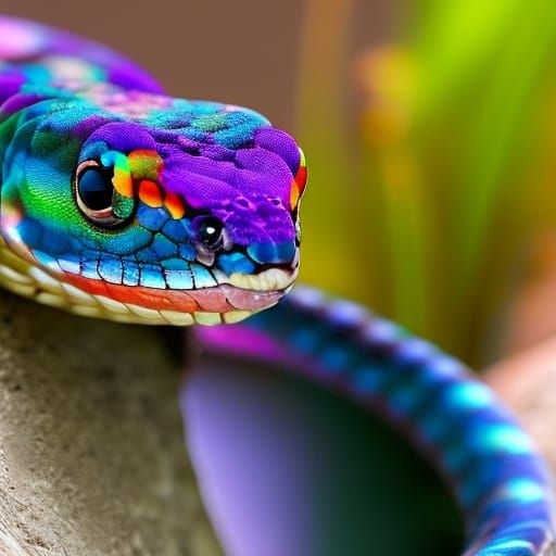 Iridescent Rainbow Serpent in Stunning DSLR Photography