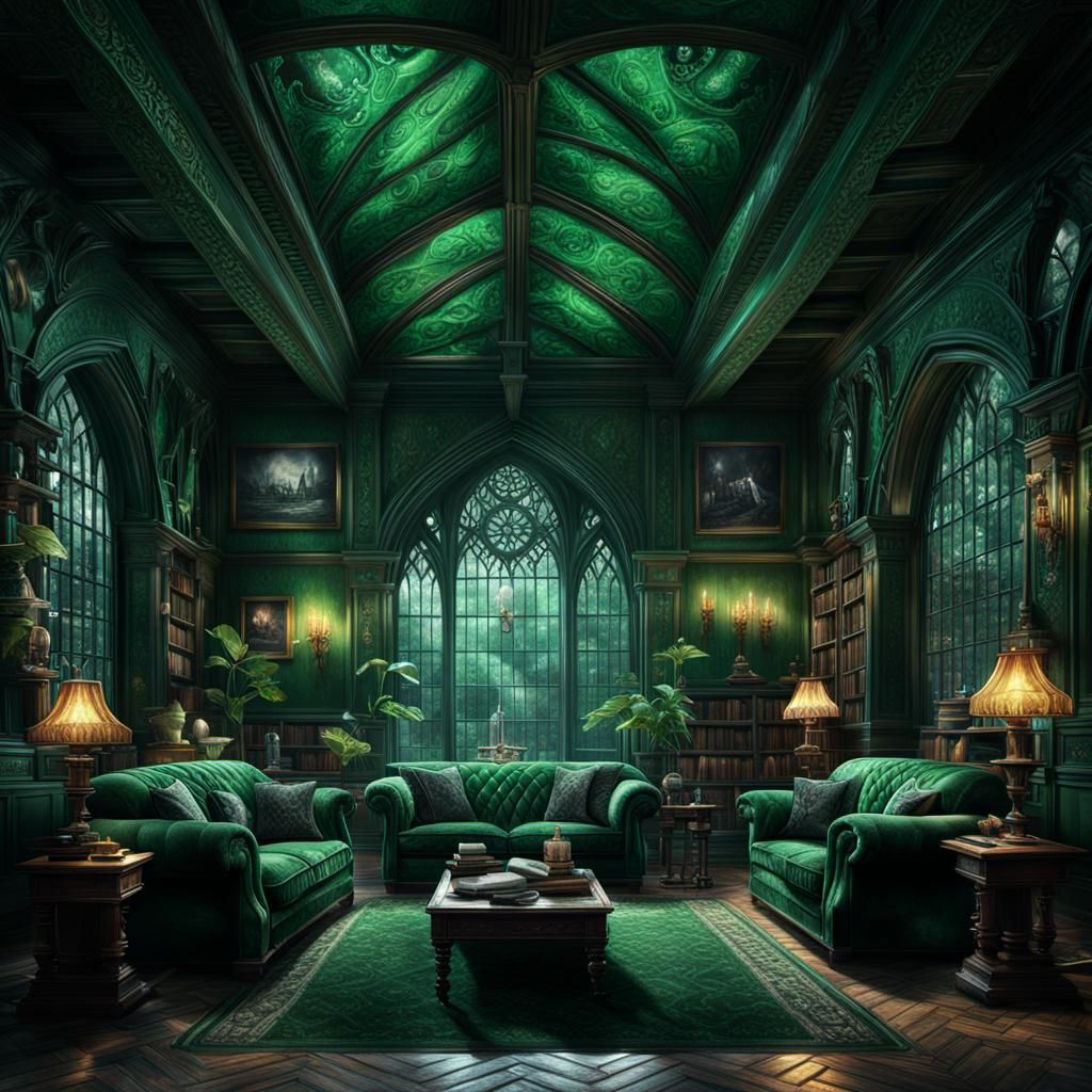 Epic Slytherin Lair in Mysterious Harry Potter World