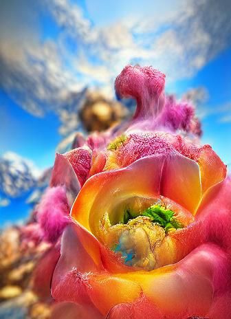 Garden of Dreams: Hyperdetailed Digital Rose in HDR
