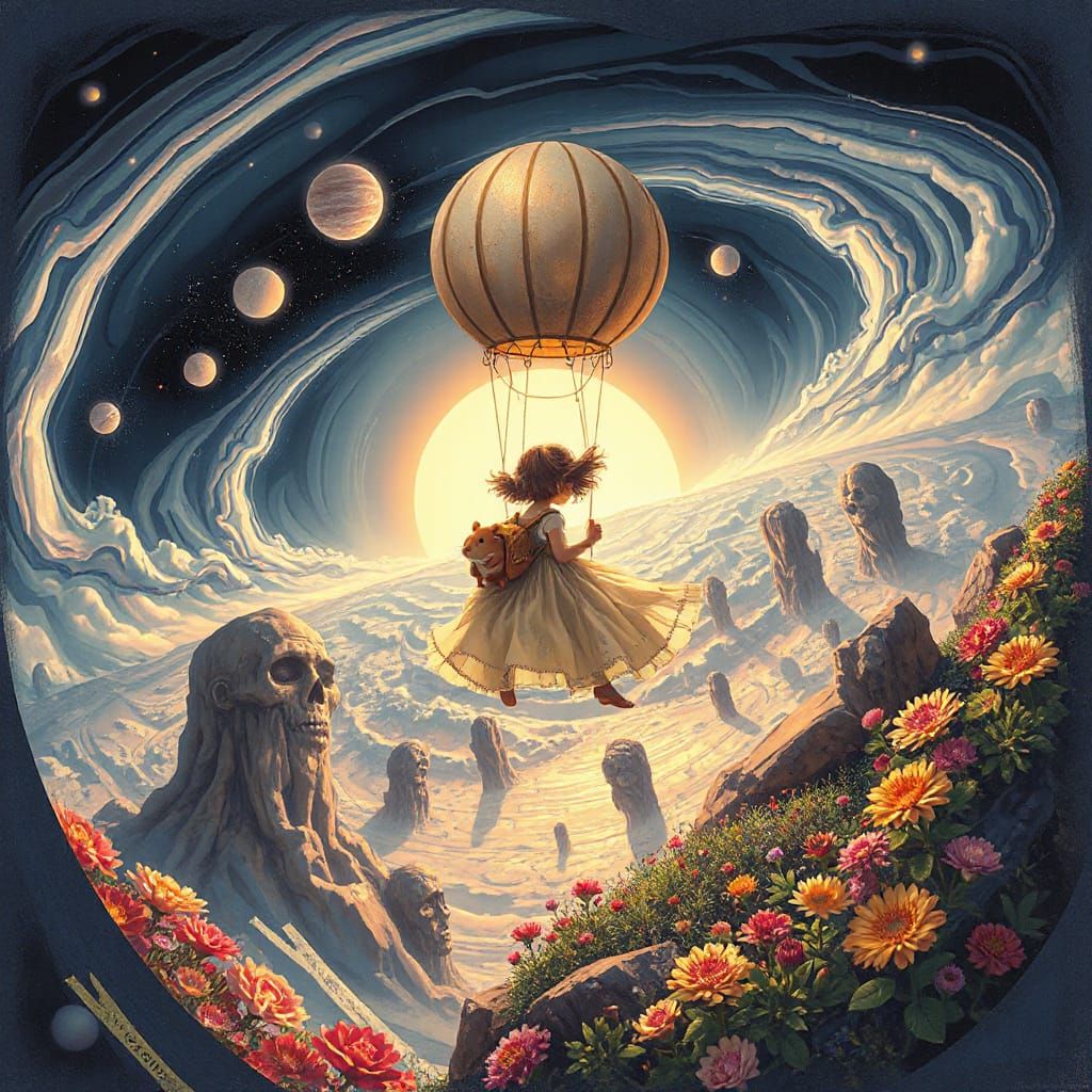 Girl Floats Through Space in Dreamy Dirigible
