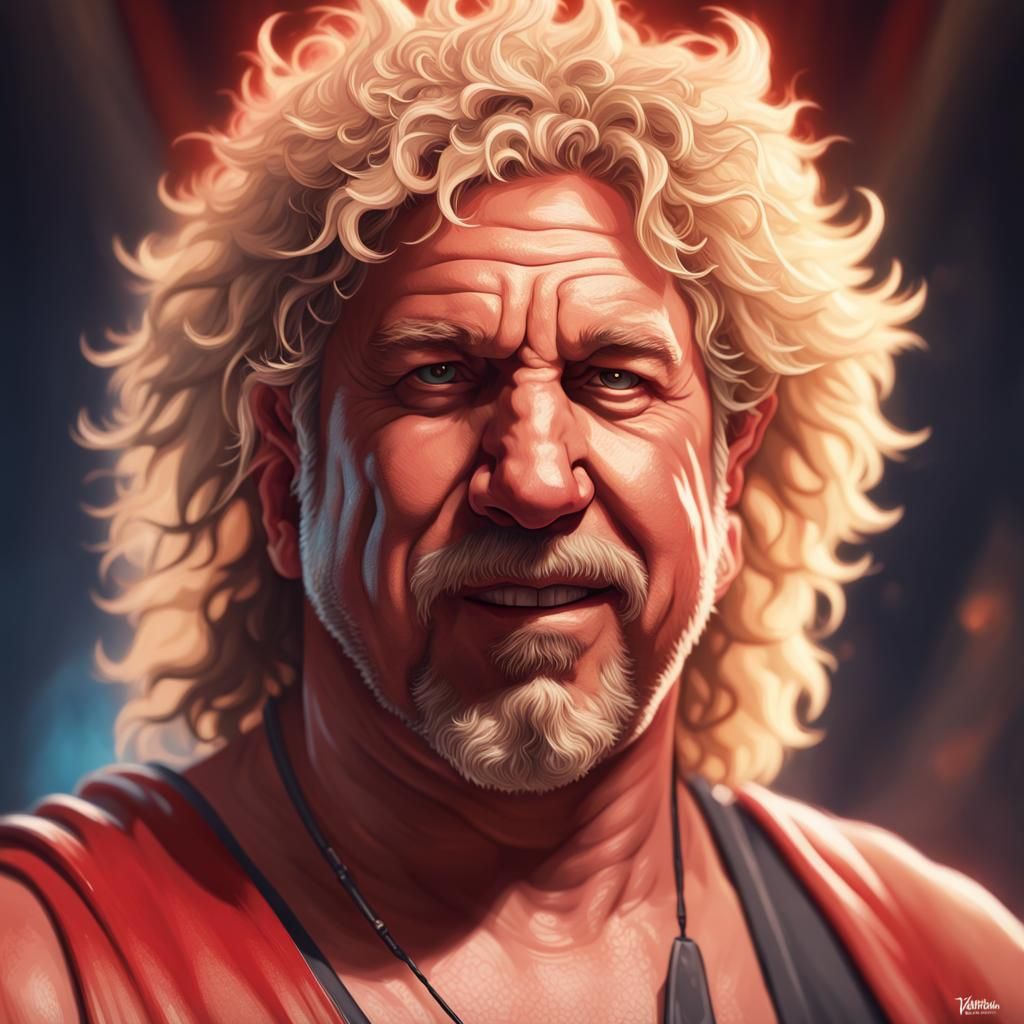 Dynamic Portrait of Sammy Hagar as Art Deco Concept Art