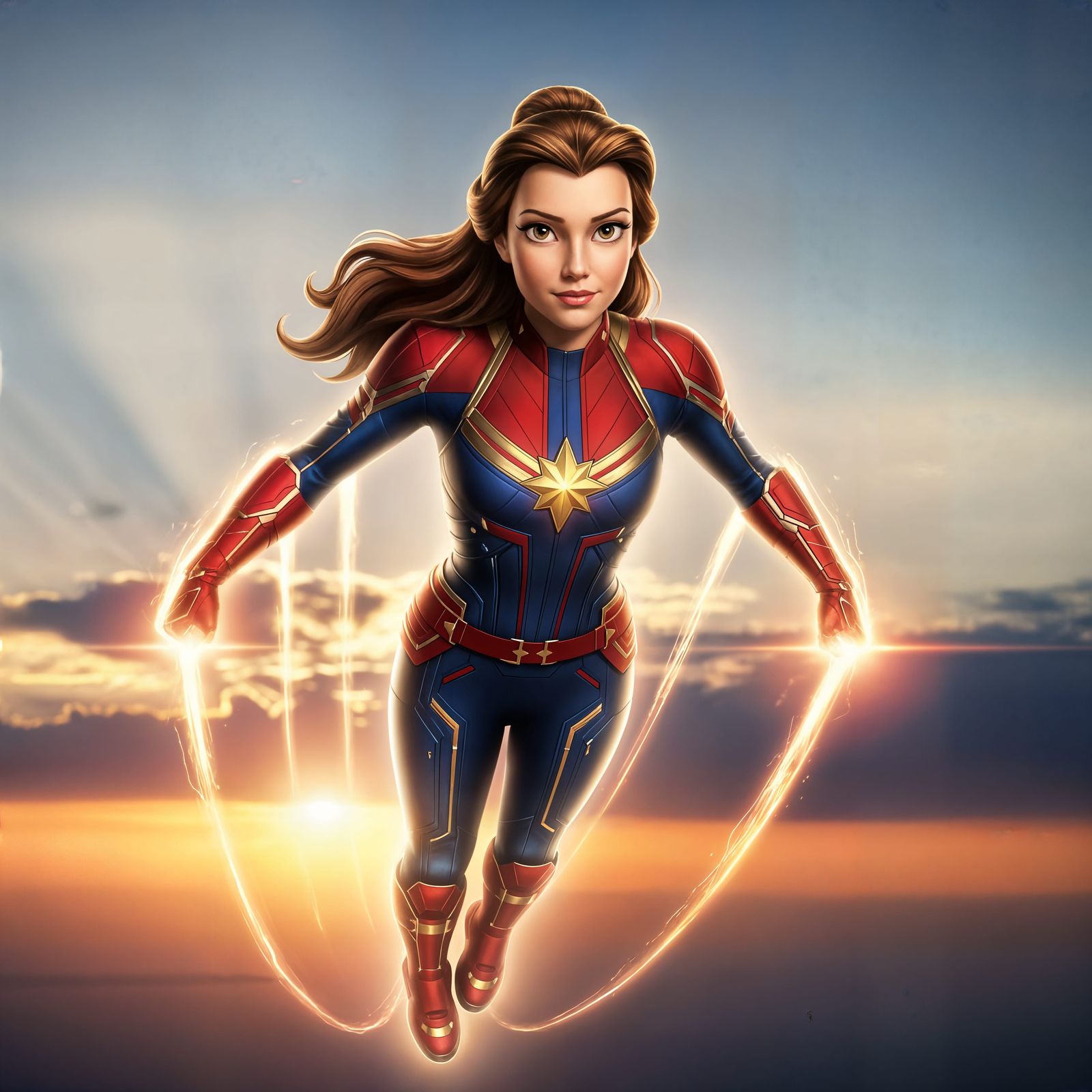 Captain Marvel Belle CGI Superhero Portrait