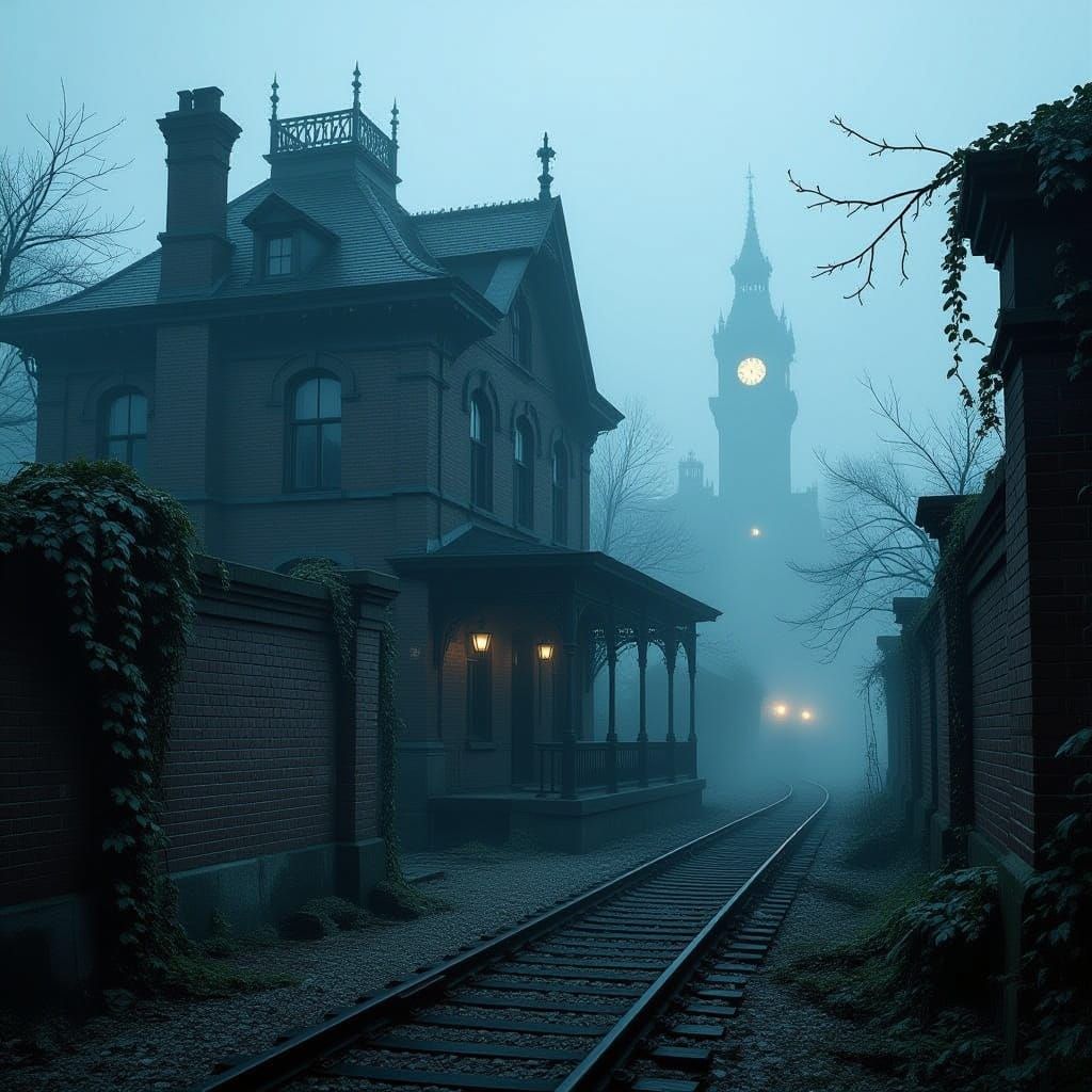 Mystical Fog Engulfs Abandoned Victorian Train Station