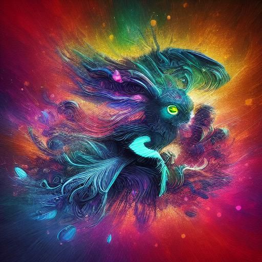 Abstract Alien Fruit in Vibrant Fractal Colors