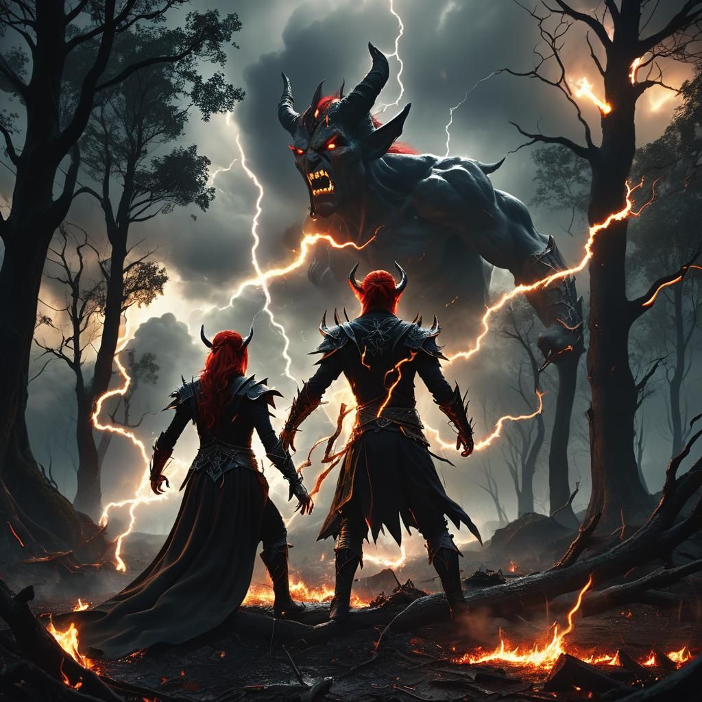 Dark Elf Conjures Demon in Epic Cinematic Scene