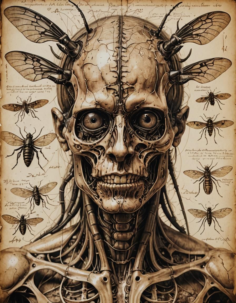 Biomechanical Portuguese Man-of-War Dissection in H.R. Giger...