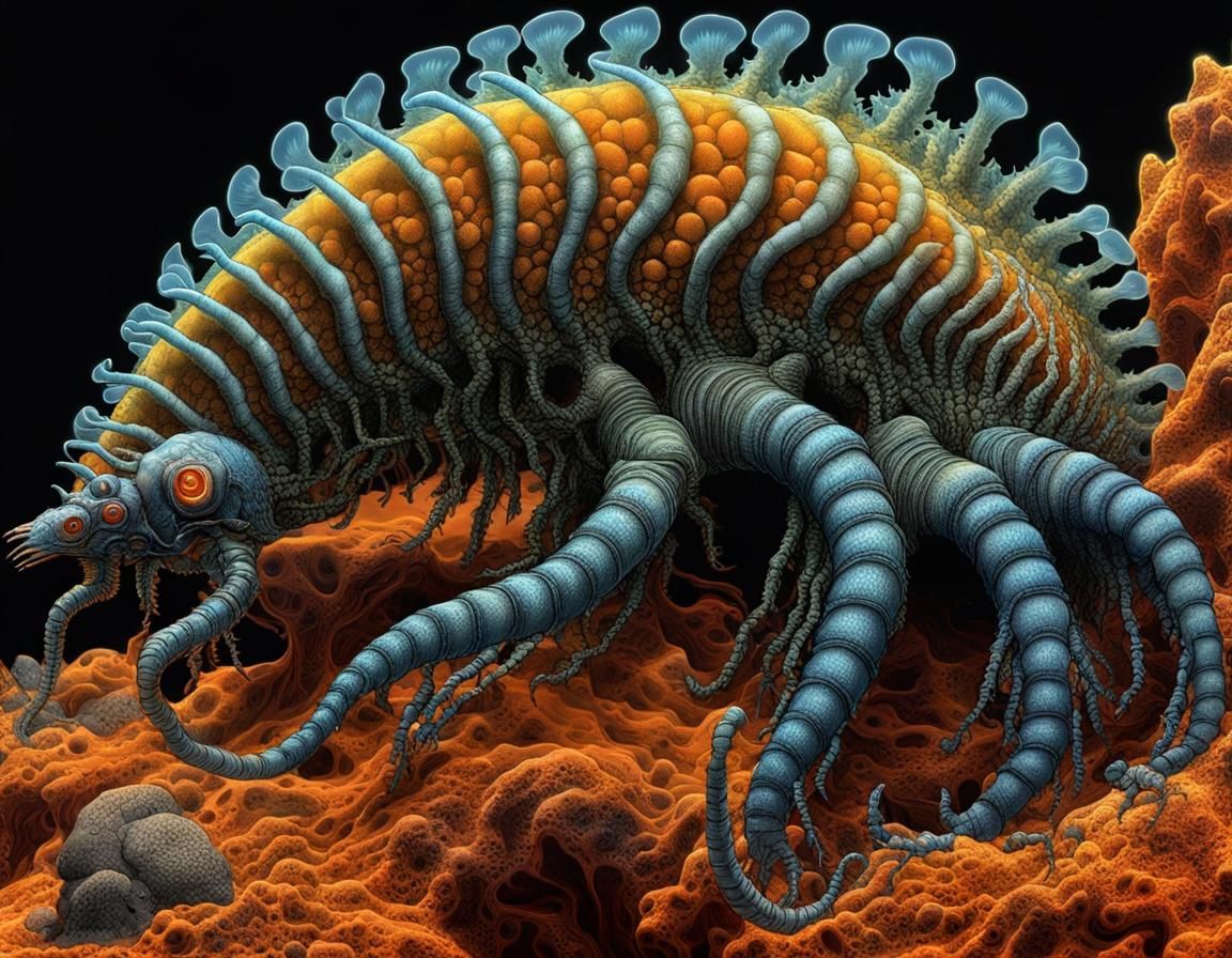 Humanoid Anomalocaris Ruler of the Primordial Sea in Intrica...