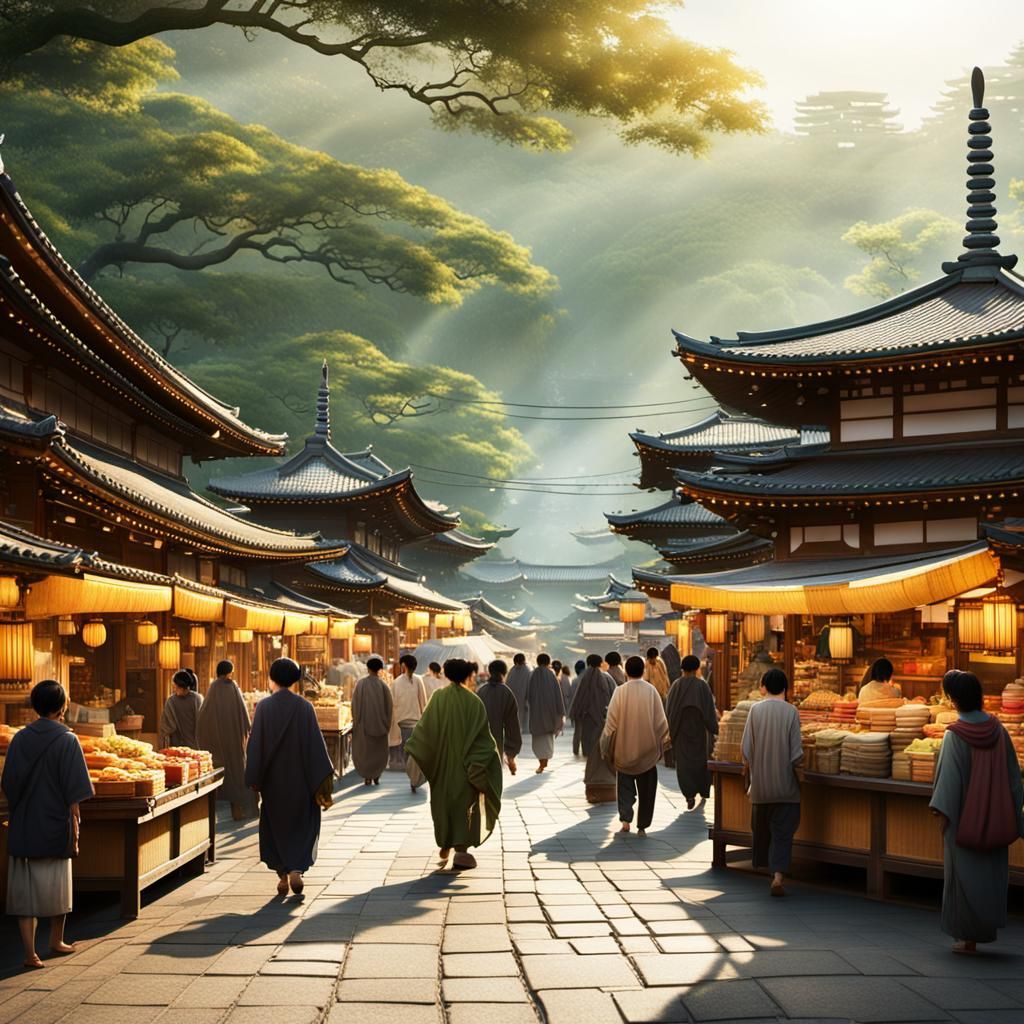 Golden Hour at Kinkaku-ji Temple Market